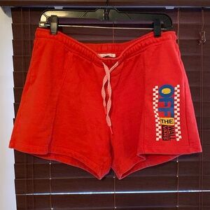 Vans Red Cotton Tie Shorts